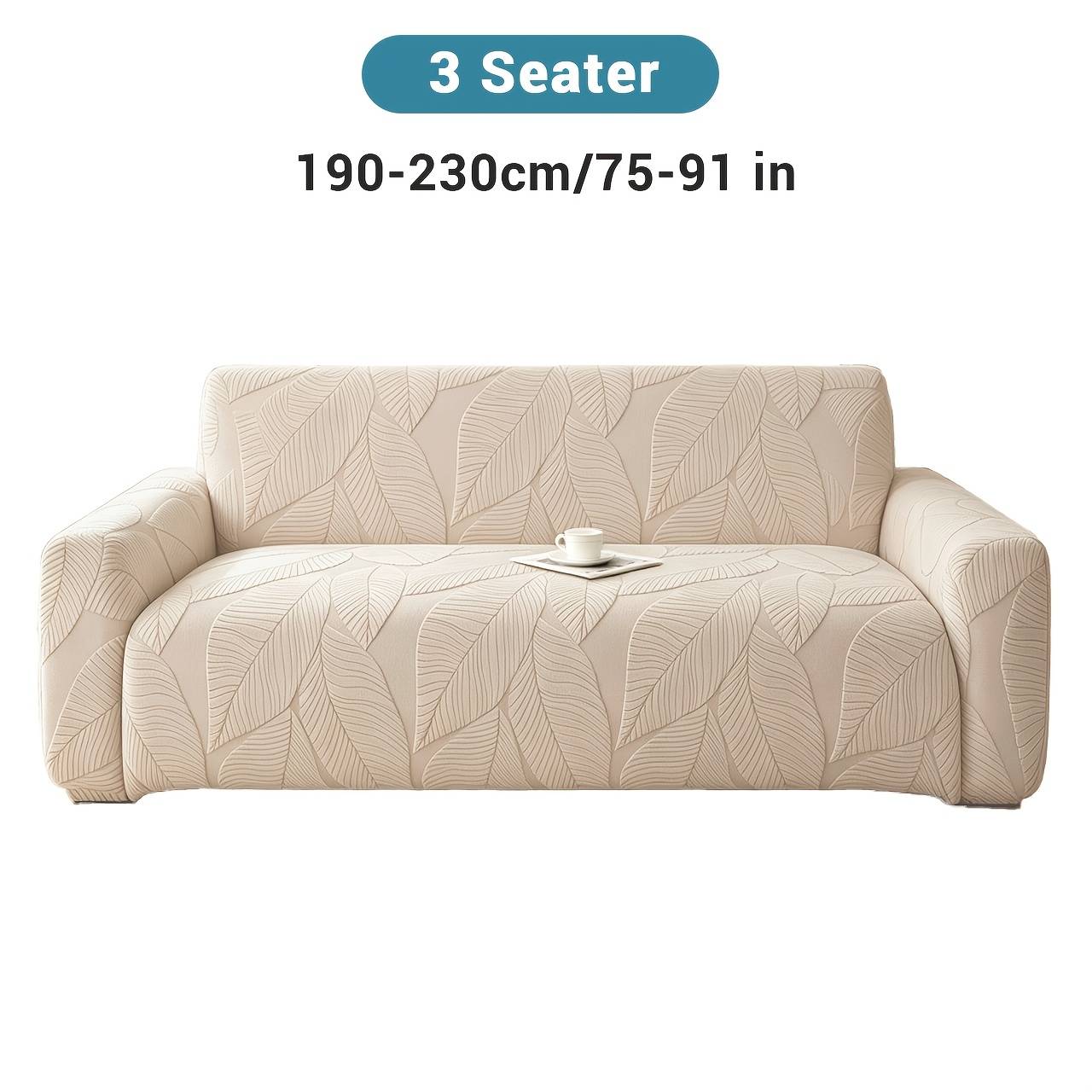 1pc 1/2/3/4 Seater Leaf Jacquard Velvet Stretch Full Cover Sofa Cover, Sofa Dust Cover