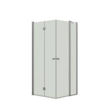 Dansani Match hörndusch, modell B+C, 67x87 cm, klart glas, satin profil