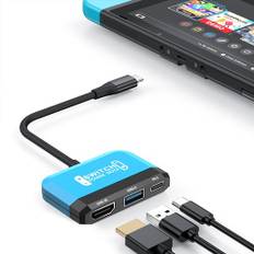 Switch Dock for Nintendo Switch OLED, 3 in 1 Switch TV Adapter with 4K HDMI, USB 3.0 Port, Type C 100W Charging, Portable Switch Docking Station Travel, for Samsung Dex S24, MacBook