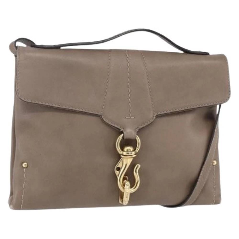 Bally Pre-owned Pre-owned Læder Skuldertaske - Vintage - Dame - Beige - ONE SIZE - Uld