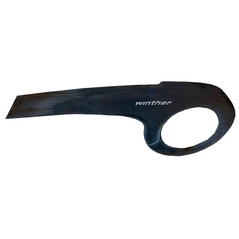 Winther Shimano Steps Kædeskærm - Original Reservedel til E-bike og Ladcykel, 435mm Bred, 38 Tænder, Aluminium, Mat Sort.