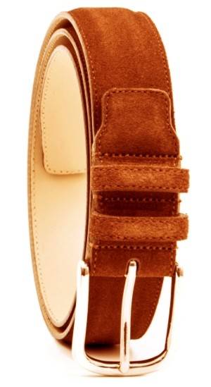Bælte ruskind i brunt polo suede