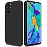 GiiYoon Silikon Skal Kompatibel med Huawei P30 Pro, Silky Soft Touch Skal med Hela Kroppen, Stötsäker Case med Mikrofiberfoder - Svart