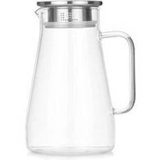 1500ml borosilika glas tekanna set vattenkokare värmebeständig hög temperatur färgglada handtag vattenkopp