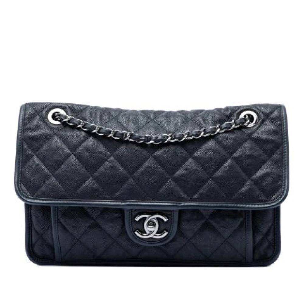 Chanel Vintage Pre-owned French Riviera Flap - Vintage - Dame - Blå - ONE SIZE - Uld
