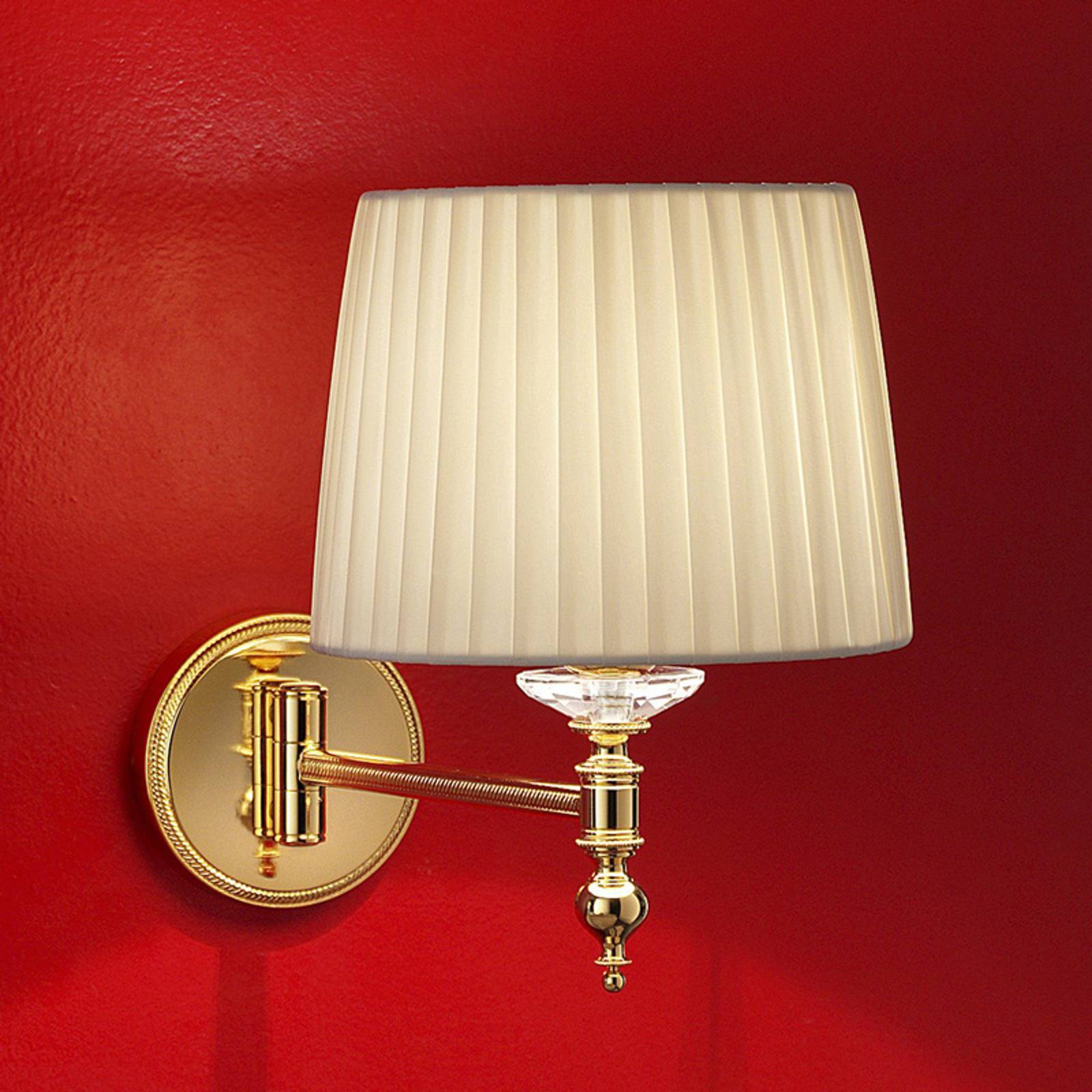 Masiero Væglampe GRACE, dæmpbar, Messing/guld, Stue/spisestue, Messing