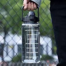 Motiverende vandflaske med tidsmarkører - 2L Sort