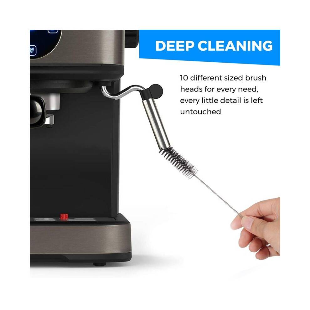 Coffee Cleaning Brush Set,Espresso Machine Cleaner Brush,Coffee Grinder Bristle Cleaning Brush with Pipe Coffee Brush