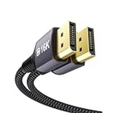 Stouchi DisplayPort 2.1-kabel DP2.1-kabel [16K@60Hz, 10K@60Hz, 8K@120Hz, 4K@240Hz 165Hz 144Hz] stöder 80Gbps HDR HDCP 2.2 DSC 1.2a FreeSync G-Sync displayport 2.1-sladd för spelskärm – 3M/10Ft