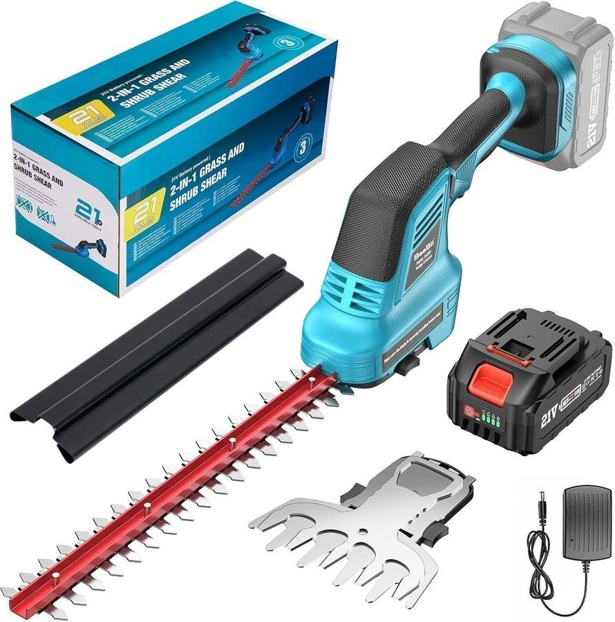 HELT NY Kombinerad Häcksax / Grässax - 4Ah batteri - Fungerar med Makita 18V