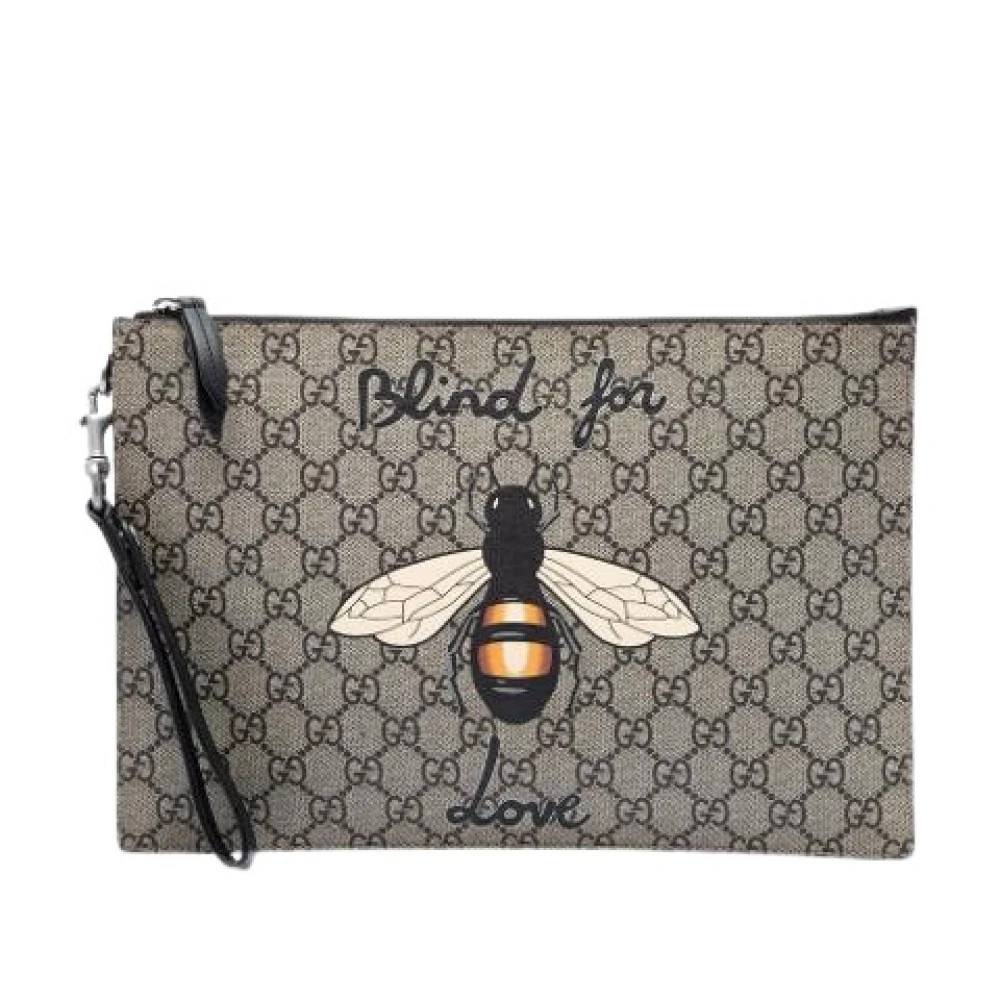 Gucci Vintage Pre-owned Vintage Clutch - Vintage - Dame - Beige - ONE SIZE - Læder