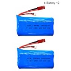 7.4V 1500mAh Lipo batteri med laddare kompatibel med Mjx f 45 Wltoys A959 RC Helikopterbildelar LIPO 2S 18650 Batteri Jst Plugg (Color : 2B)