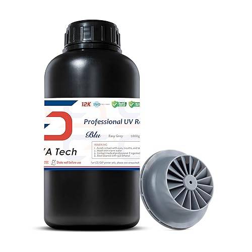 Siraya Tech Blu Easy Grey Tough 3D Printer Resin for Enkla Högupplösta Utskrifter - Mångsidig och Användarvänlig för LCD/DLP 3D-skrivare (Easy Grey, 1kg)