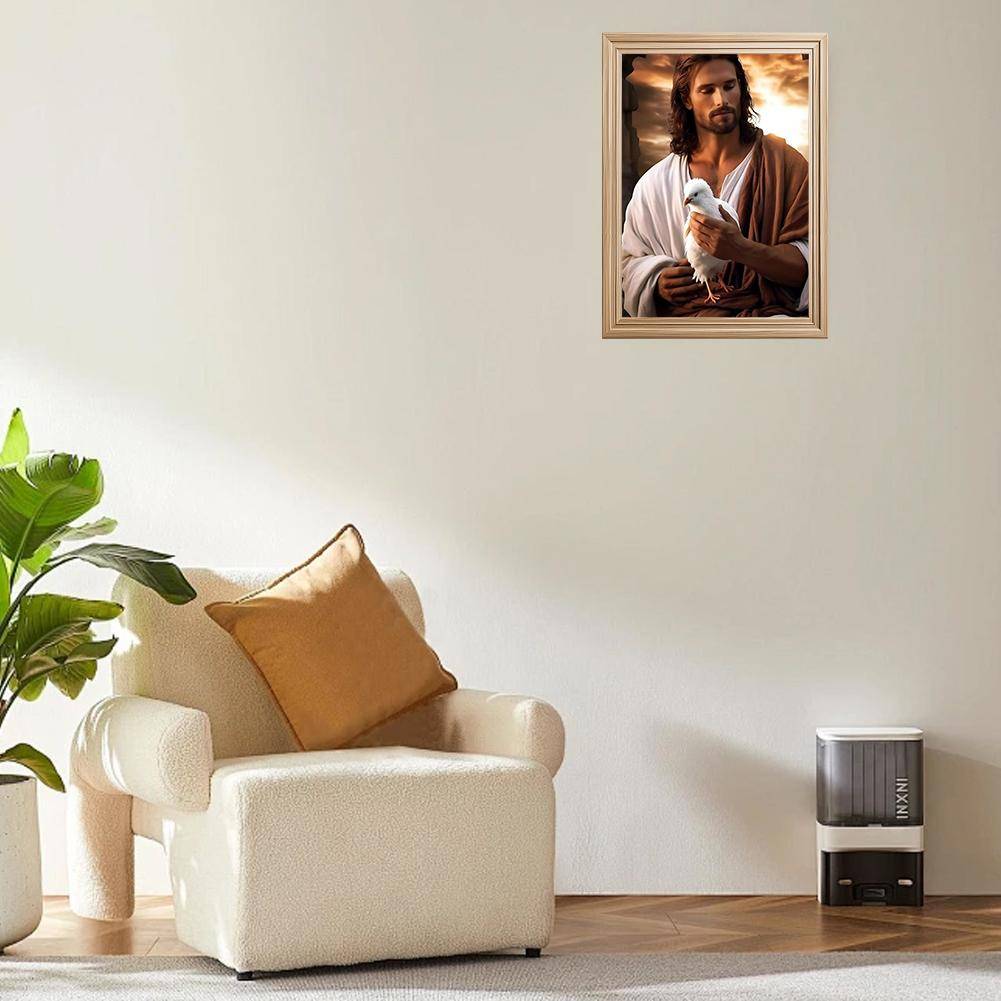 1 st 5D Jesus DIY Diamant Dekorativ Målning B1B7 gray