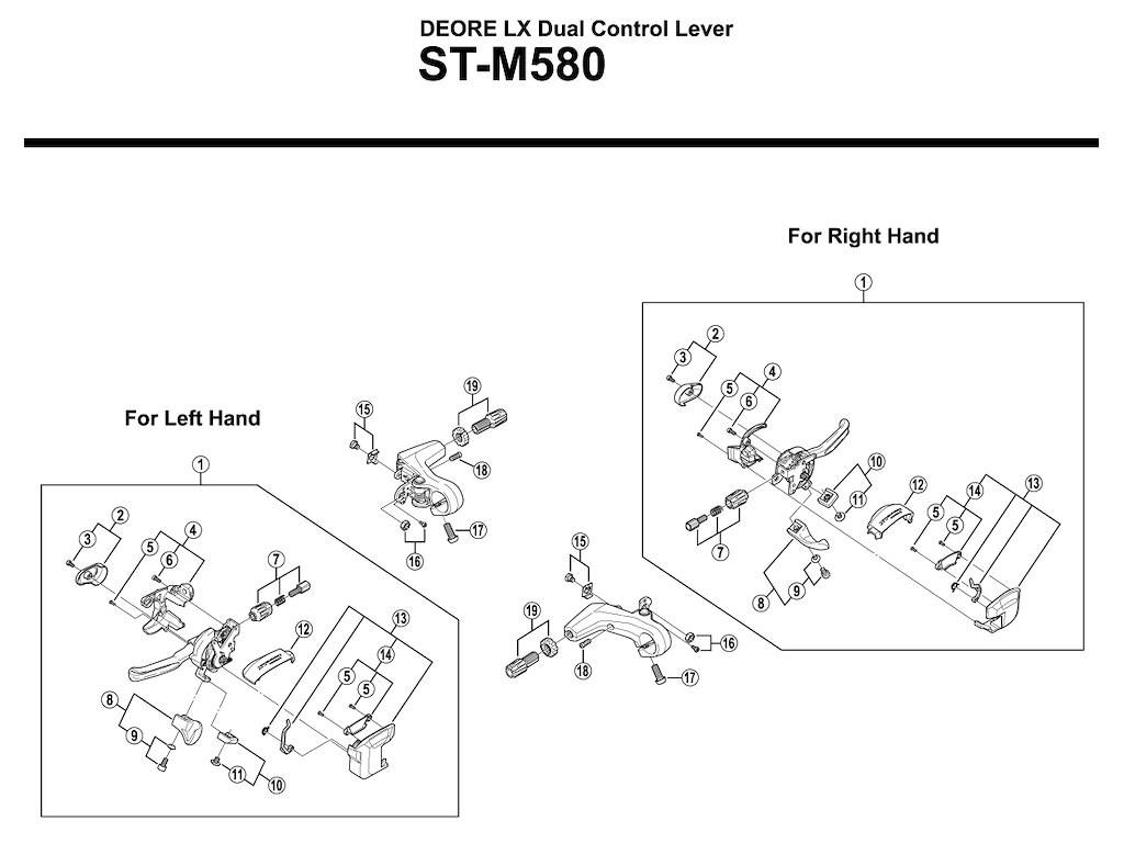 Shimano udløser greb højre til ST-M580.