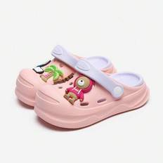 Barnskor, Crocs för flickor och pojkar, Sommartofflor för inomhusbruk, Halkfria mjuksulade tecknade flip-flops - Blåröd (31,35,34,29-30,32-33,36-37,38-39)