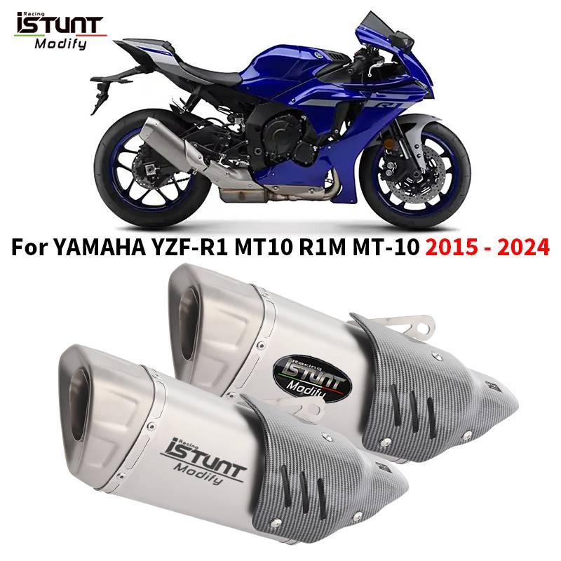 Slip On For Yamaha YZF R1 R1M MT10 2015 - 2024 Motorcycle Exhaust Escape Moto System Modify Muffler Motocross Tip Pitbike