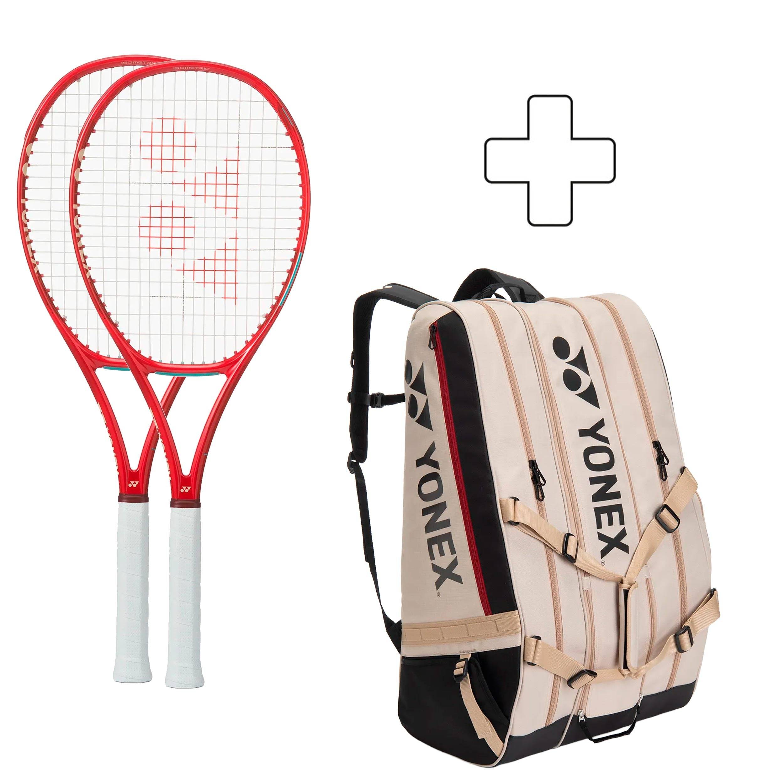 Yonex 2 x Vcore 98 (2026) plus tennis bag - red