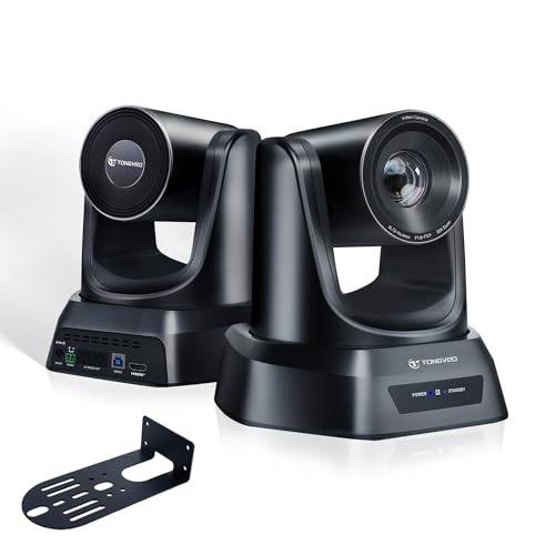 TONGVEO 20X optisk zoom HDMI PTZ kamera, 1080P 60 fps USB-kamera för kyrka direktströmning för gudstjänster, onlinekonferens, zoom, Skype OBS lätt att installera
