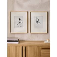 Next Set of 2 Neutral Sketched Look Bodyform Framed Wall Arts