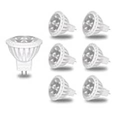 GU4 LED Spot Light MR11 LED Glühbirnen Nicht Dimmbar 6 Stück, GU4 LED 12V 3W Ersetzt 30W Halogenlampen Reflektor, Warmweiß 2700K 500LM AC/DC 11V-14V, GU4.0-Sockel