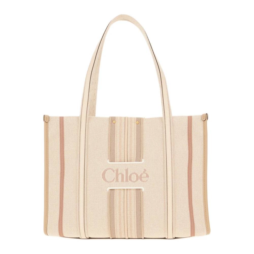 Chloé Woody Loop lille skuldertaske - Tasker - Dame - Beige - ONE SIZE - Uld