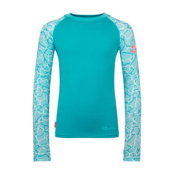 Trollkids Girl's Haukland Shirt Lycra Børn størrelse 110 farve turkis