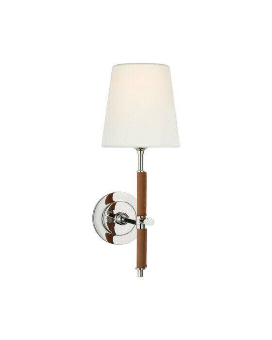Visual Comfort Bryant Wrapped vägglampa nickel - Silver (H: 36,8 x B: 14 cm)