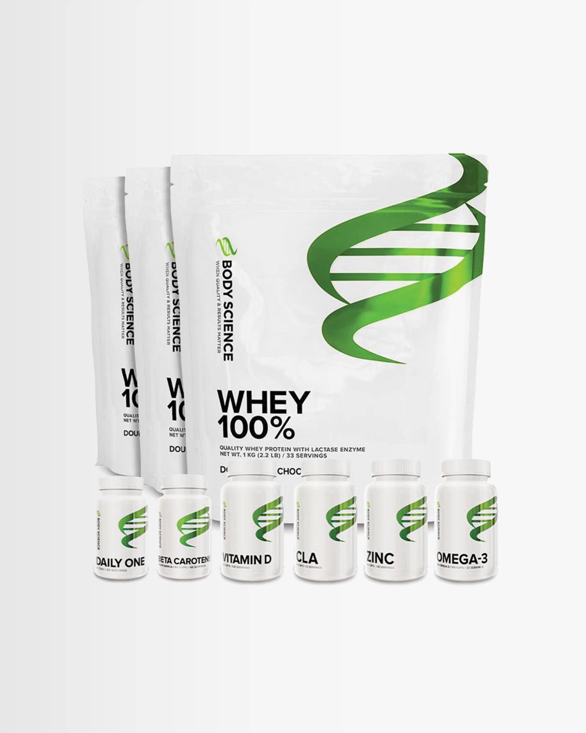 Body Science 3kg Whey 100% + bonusprodukt
