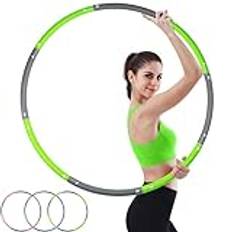 ROMIX Hula Hoop, Professionell Vågig Cirkel Design Avtagbar Åtta Sektion Viktad Hula Ring, Hopfällbar och Justerbar Skum Vadderad Rockring för Fitness Träning Gym Dans Viktminskning Sport Vuxna Barn