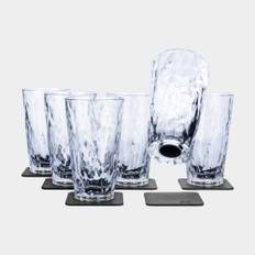 Magnetiska plastglas Silwy Magnetic Plastic Glass Longdrink, transparent, 30 cl, 6-pack + magnetiska glasunderlägg