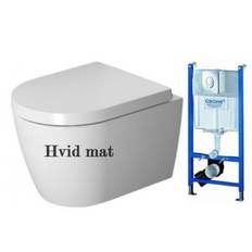 Duravit Me by Starck Compact Rimless - Hvid Mat m/wondergliss toiletpakke inkl. sæde m/softslose, cisterne og krom betjening