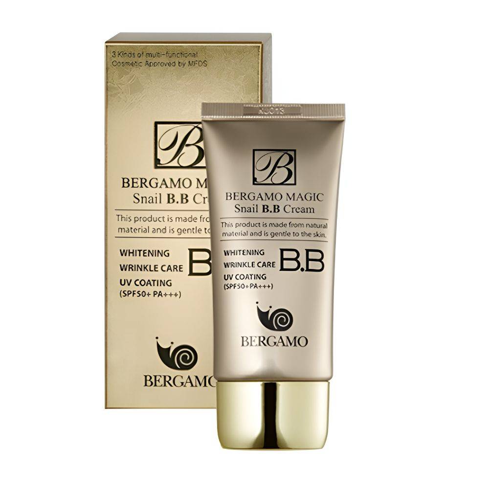 Bergamo Magic Snail BB Cream SPF50+ PA+++ Återfuktande Täckning Hudtonskorrigerare 50ml