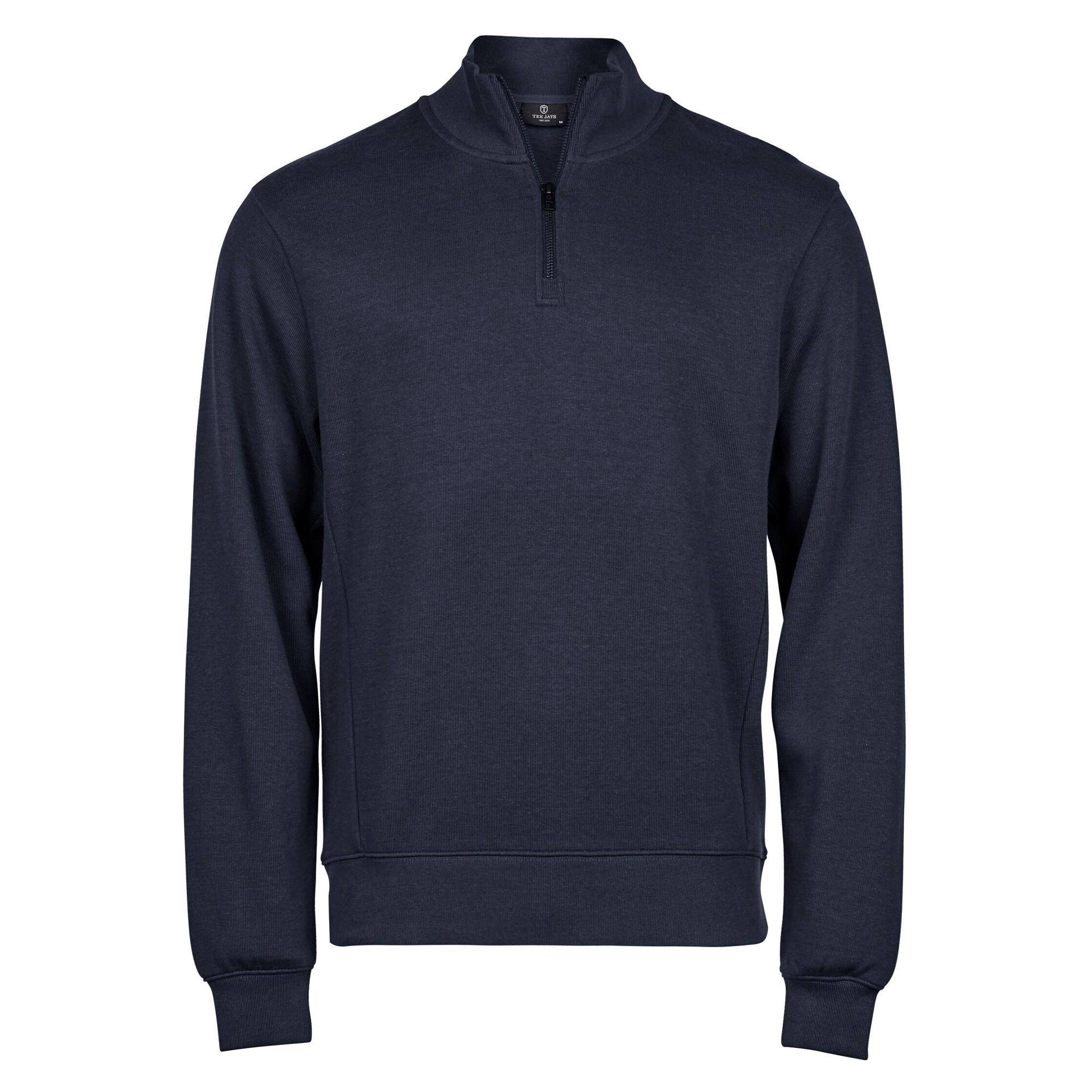 Tee Jays Mens Ribbed Interlock Half Zip Sweatshirt S