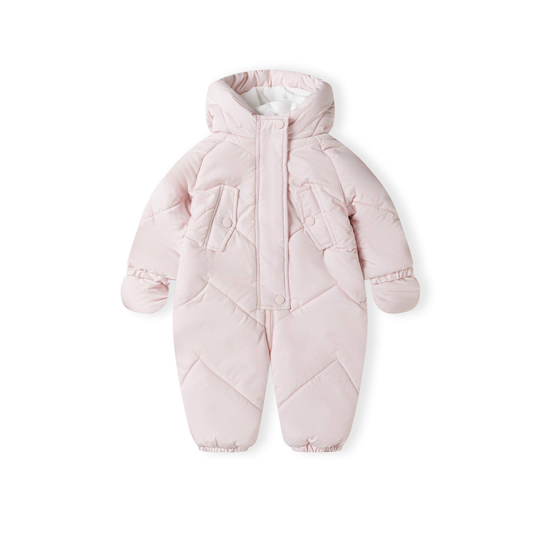 Minoti Girls Snowsuit With Hood 3D Ears Light Pink