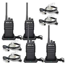 Retevis RT617 Walkie Talkie, PMR Funkgerät mit Headset, Lizenzfrei Funkgeräte, Lange Reichweite, 16 Kanäle, VOX, Walkie Talkie Erwachsene Polizei, Baustelle (Schwarz, 4 Stück)