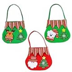 iplusmile 3 St Julklappspåse Liten Julpåse Julgodispåsar Julpåse Fyllmedel Behandla Påsar Julklappsficka Presentpåse Nonwoven Tomtesäck Julcellofanpåsar Julväska Tyg