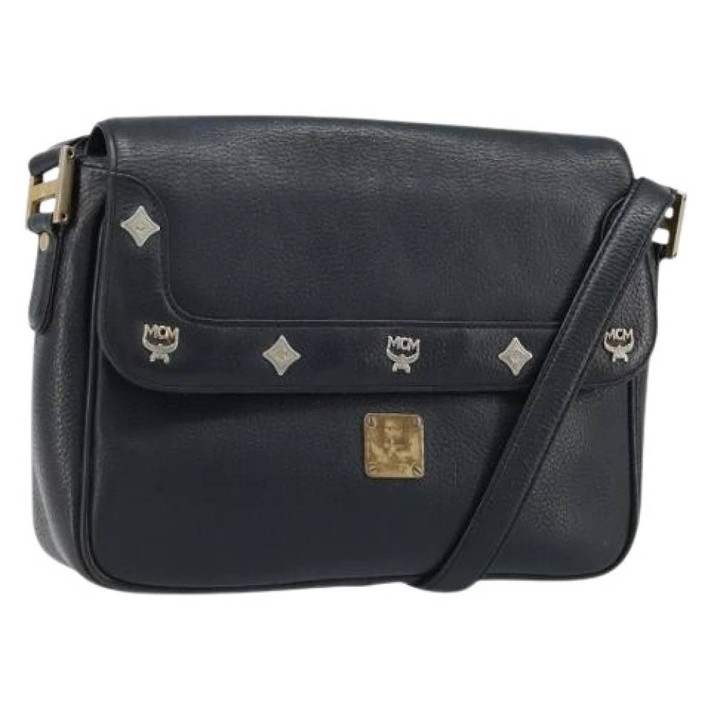 MCM Pre-owned Pre-owned Læder Skuldertaske - Vintage - Dame - Sort - ONE SIZE - Uld