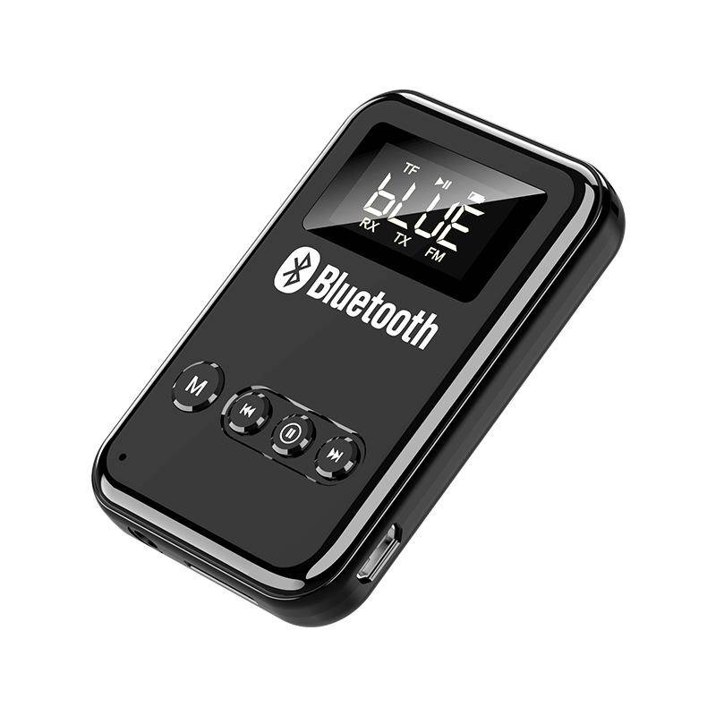 Bluetooth-kompatibel 5.0 -mottagare sändare stereo musik bil fm-sändare hörlurar högtalare adapter stöder tf-kort