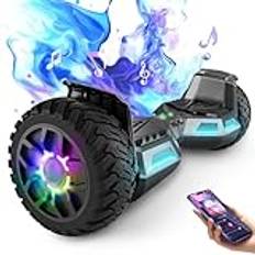 8,5 tums hummer off road hoverboard, med Bluetooth och LED-ljus, kraftfull motor, lämplig för vuxna och barn, pistol