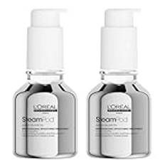 L'Oréal Professionnel - Set om 2 - SteamPod Smooth Care Concentrate, Thermoprotective & hög fuktbeständighet, anti-frissi, patenterad vattenfri formel, kompatibel med alla plattätare, 50 ml