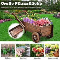 Växtvagn Dekorativ blomstervagn med hjul 81 x 40 x 38,5 cm Brun