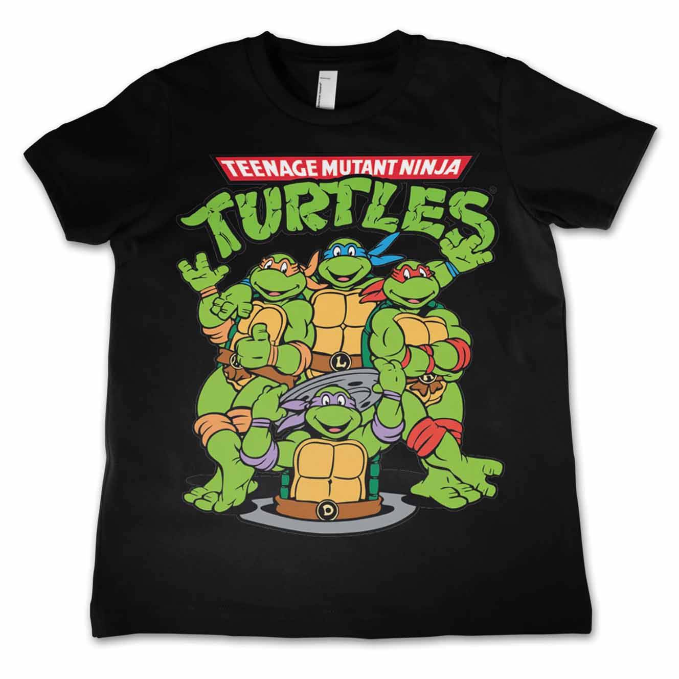 Turtles Group Sort Børne T-shirt - 5/6 år
