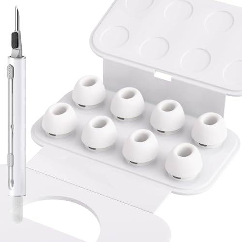 Seltureone 4 Par Silikonspetsar för Airpods Pro/Pro 2 Med Hål för Brusreducering - Halkfri Mjuk Silikon Ersättningsöroninsats, Extra Liten