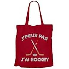 Fabulous Tote Bag shoppingväska i canvas - "I Can't I Have Hockey Sport Kanada Winter, Färg: röd, Taille unique