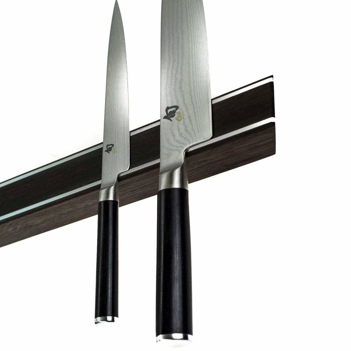 Knifeboard Rails – deep magnetic knife rail with metal details. Lengths from 30 to 60 cm. Width 4.5 cm - 50 cm / Oak