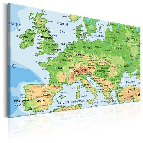 Billede - Map of Europe - Flere Størrelser fra Walldelux.dk