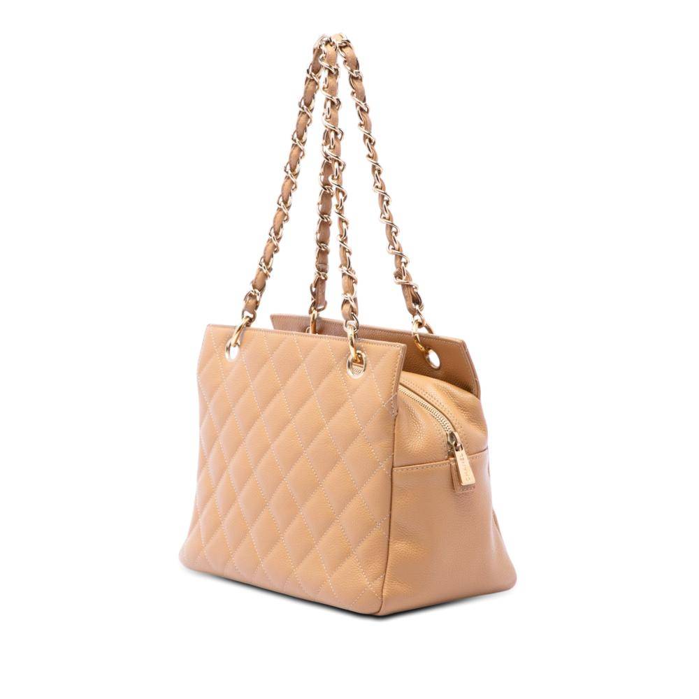 Chanel Vintage Tote Stl. - Totebags Från Magasin - Beige (L 19.50cm x W 25.50cm x D 13cm)