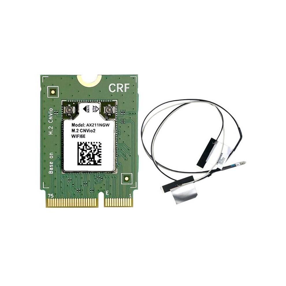 AX211NGW WiFi 6E Card+2xAntenna 2.4G&5G&6G M.2 CNVio 5.3 802.11AX Support Win10 Win11 LINUX Wireless WiFi Card