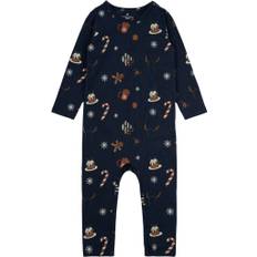 The New Tnsholiday L_S Jumpsuit Str 74 cm - Navy Blazer Aop Leggings hos Magasin